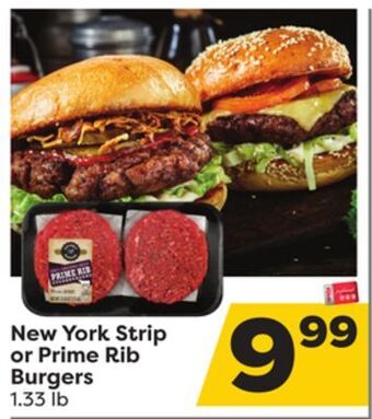 Weis Markets New york strip or prime rib burgers offer