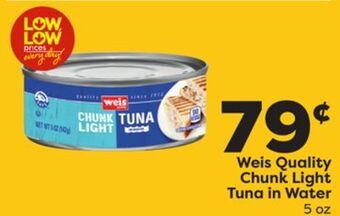 Weis Markets Weis quality chunk light tuna in water offer