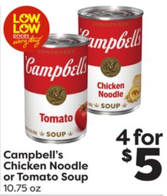 Weis Markets Campbell's chicken noodle or tomato soup offer