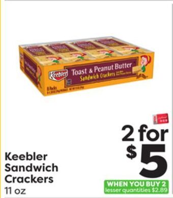Weis Markets Keebler sandwich crackers offer
