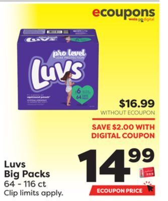 Weis Markets Luvs big packs offer