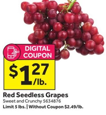 Stop&Shop Red seedless grapes offer