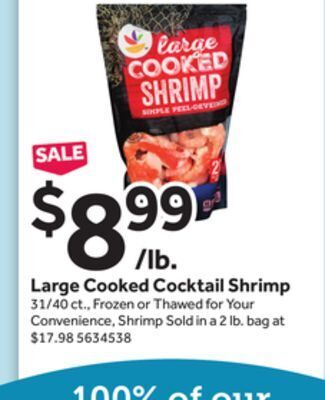 Stop&Shop Large cooked cocktail shrimp offer