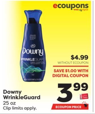 Weis Markets Downy wrinkleguard offer