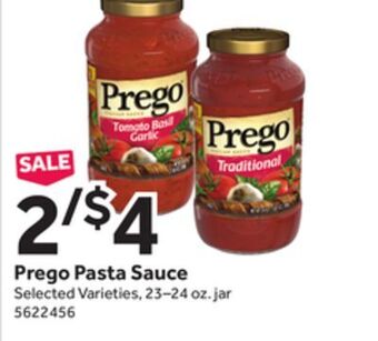 Stop&Shop Prego pasta sauce offer