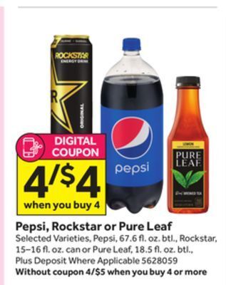 Stop&Shop Pepsi, rockstar or pure leaf offer