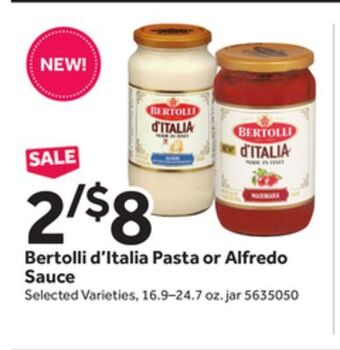 Stop&Shop Bertolli d'italia pasta or alfredo sauce offer