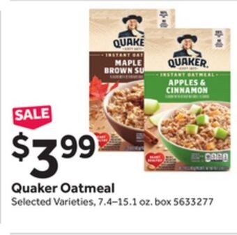 Stop&Shop Quaker oatmeal offer