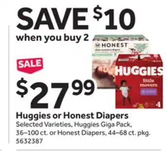 Stop&Shop Huggies or honest diapers offer