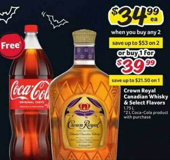 Winn Dixie Crown royal canadian whisky & select flavors offer