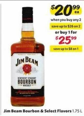 Winn Dixie Jim beam bourbon & select flavors offer