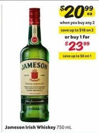 Winn Dixie Jameson irish whiskey offer