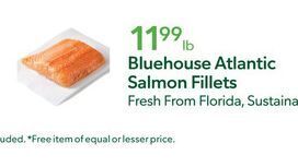 Publix Bluehouse atlantic salmon fillets offer