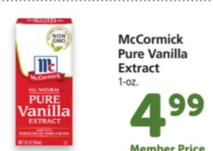 Safeway Mccormick vanilla extract offer