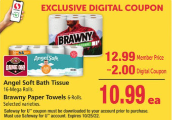 Safeway Angel soft bath tissue offer