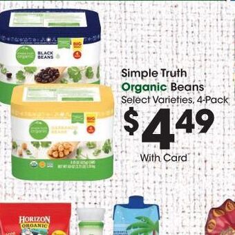 Kroger Simple truth organic beans offer