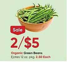 Stater Bros Organic green beans offer