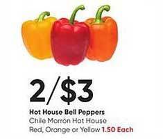 Stater Bros Hot house bell peppers offer