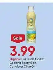 Stater Bros Organic full circle market cooking spray, canola or olive oil offer