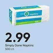 Stater Bros Simply done napkins offer
