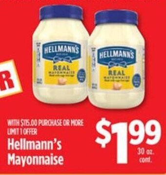 Pioneer Supermarkets Hellmann's Mayonnaise offer