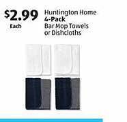 Aldi Huntington home 4-pack bar mop towels or dishcloths offer