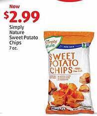 Aldi Simply nature sweet potato chips offer