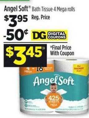 Dollar General Angel soft bath tissue 4 mega rolls offer
