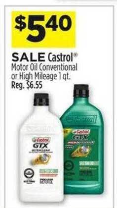Dollar General Castrol motor oil conventional or high mileage offer