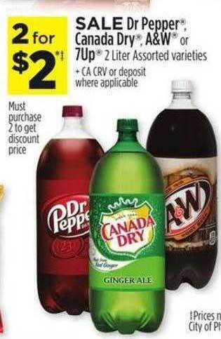 Dollar General Dr pepper, canada dry, a&w or 7up offer