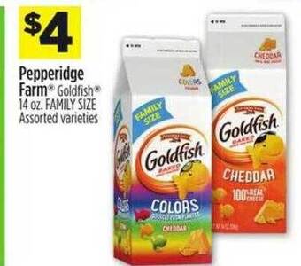 Dollar General Pepperidge farm goldfish family size offer
