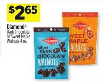 Dollar General Diamond dark chocolate or sweet maple walnuts offer