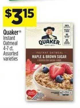 Dollar General Quaker instant oatmeal offer