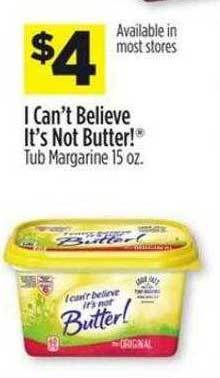 Dollar General I can't believe it's not butter! offer