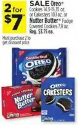 Dollar General Oreo cookies or cakesters nutter butter fudge covered cookies offer