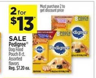 Dollar General Pedigree dog food pouch offer