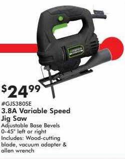 Valu Home Centers 3.8a variable speed jig saw offer