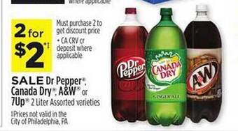 Dollar General Dr pepper canada dry a&w or 7up offer