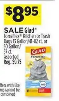 Dollar General Glad forcelex kitchen or trash bags offer