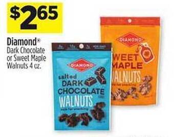 Dollar General Diamond dark chocolate or sweet maple walnuts offer