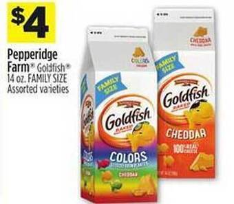 Dollar General Pepperidge farm goldfish family size offer
