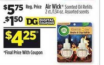 Dollar General Air wick scented oil refills offer