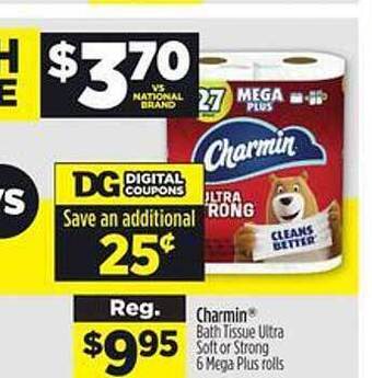 Dollar General Charmin bath tissue ultra soft or strong offer