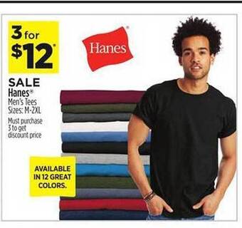 Dollar General Hanes men's tees offer