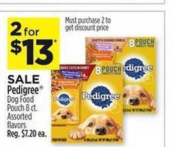 Dollar General Pedigree dog food pouch offer