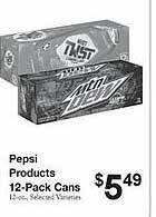 County Market Pepsi products offer