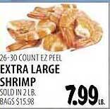 Karns Extra large shrimp offer