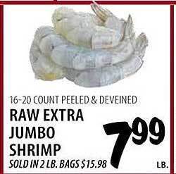 Karns Raw extra jumbo shrimp offer