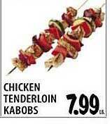 Karns Chicken tenderloin kabobs offer