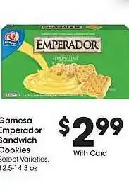 King Soopers Gamesa emperador sandwich cookies offer